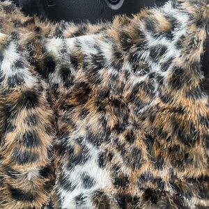 Fashion express Leopard Print Faux Fur handbag